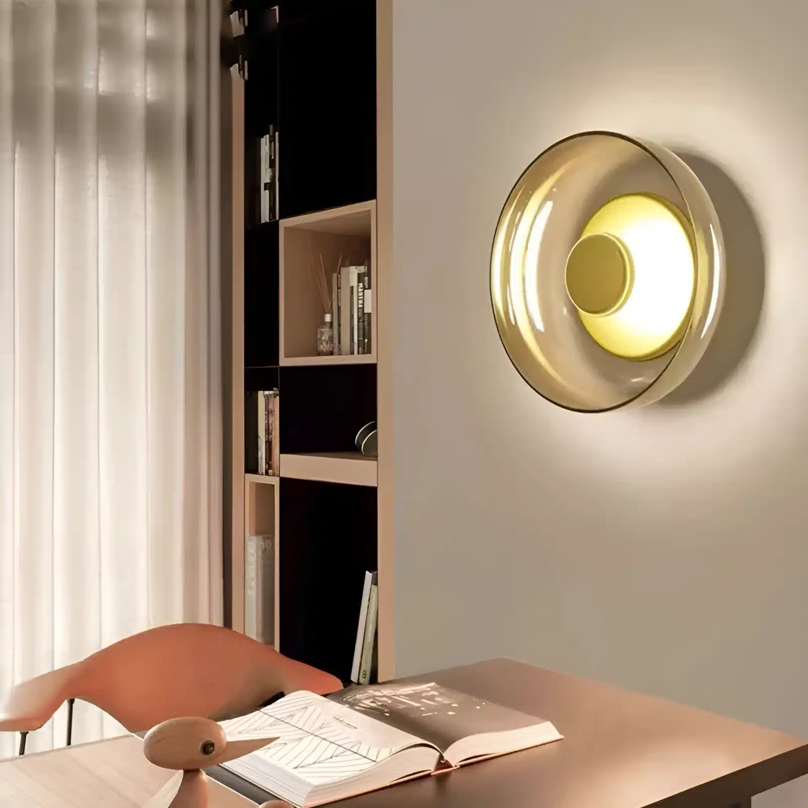 Applique décorative en verre moderne pour salon et chambre - Doré ambré