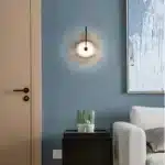 Applique murale LED en verre à rayures créatives, noir
