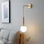 Applique murale LED principale en verre design nordique dorée