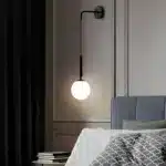 Applique murale LED noire en verre design nordique
