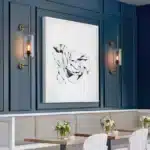 Applique murale moderne en verre avec finition bronze, style minimaliste.