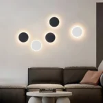 Applique murale LED effet éclipse blanc et noir