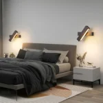 Applique LED murale noire pivotante