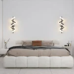Appliques murales LED noires en forme d'hélice, galerie duo.