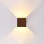 Applique murale LED moderne carrée en bois de noyer pour salon