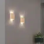 Applique murale LED moderne rectangulaire en bois pour salon