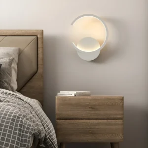 Applique murale en forme de halo blanc pour chambre moderne