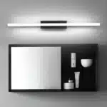 Applique LED noire minimaliste pour salle de bain
