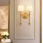 Lampe murale double dorée au style américain, vue principale