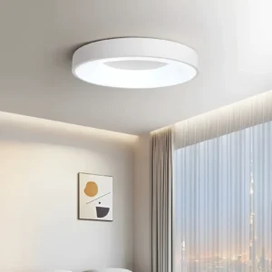 Plafonnier LED blanc en forme d'anneau pour salon