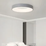 Plafonnier LED gris en forme d'anneau pour salon