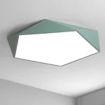 Plafonnier LED hexagonal vert pour salon - Vue alternative.