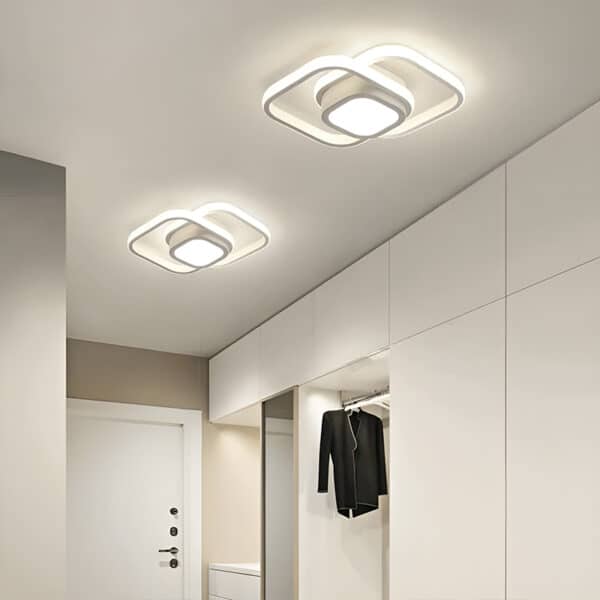 Plafonnier moderne en forme de cadre blanc pour salon