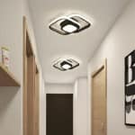 Plafonnier moderne en forme de cadre noir pour salon, vue de côté