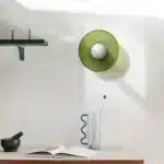 Plafonnier vintage en verre vert pour salon