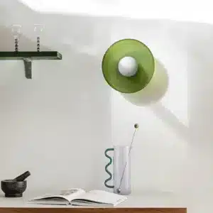 Plafonnier vintage en verre vert pour salon