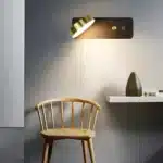 Applique murale LED pivotable dorée pour chambre