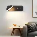 Applique murale LED pivotable noire pour chambre