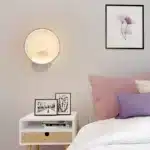 Applique murale LED blanche en forme de cercle pour chambre