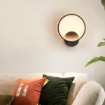 Applique murale noire moderne en forme de cercle