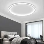 Plafonnier LED arc de lumière blanc pour salon, vue principale