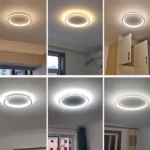 Plafonnier LED arc de lumière avec télécommande pour salon
