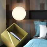 Plafonnier LED rond en forme de bulle dans une chambre