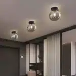 Plafonnier vintage en forme de goutte gris fumée pour salon